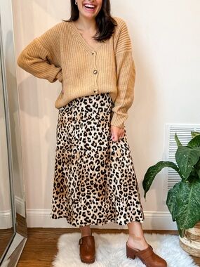 Leopard print maxi skirt